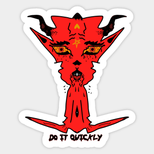 Creepy little red devil Sticker